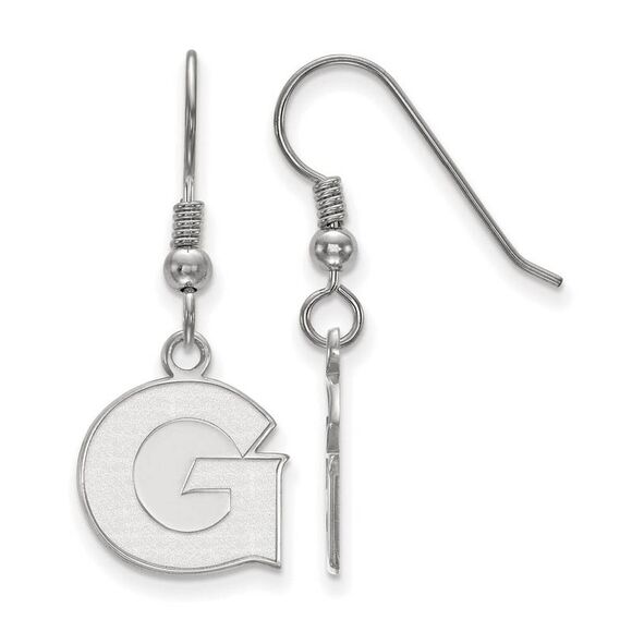 Sterling Silver Georgetown University Small Dangle Earrings - Picture 1 of 4